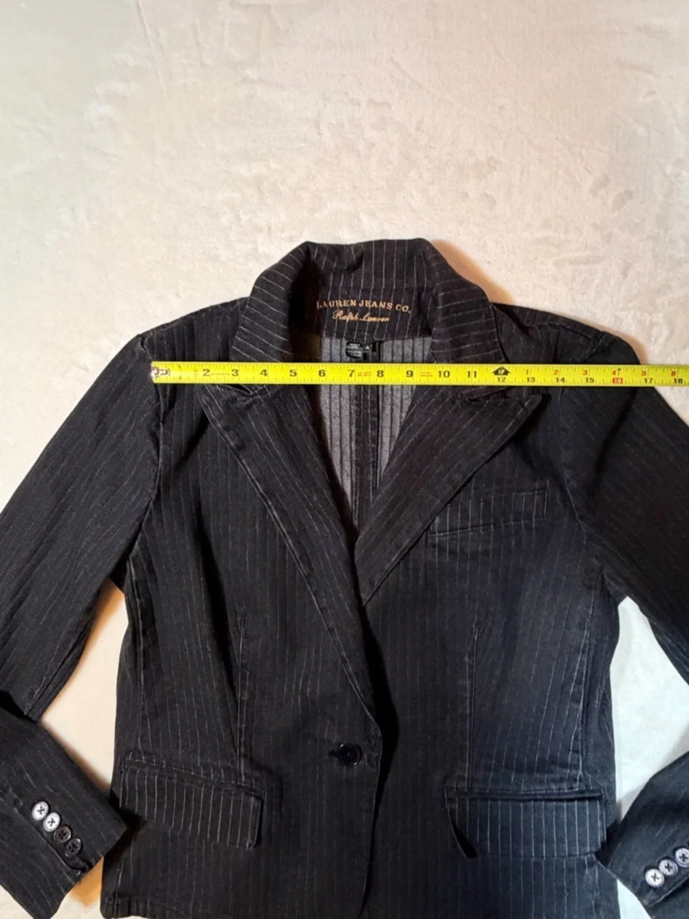 Lauren Jeans Co. Ralph Lauren Black Pinstripe Denim Jacket - 1 of 2 Piece Set - Picture 7 of 13